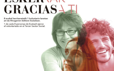 “Zuri esker-rak” ;  “Gracias -a ti-“. Milaka euskaldunen boluntario-lanaren balioa nabarmentzeko kanpaina abian da.